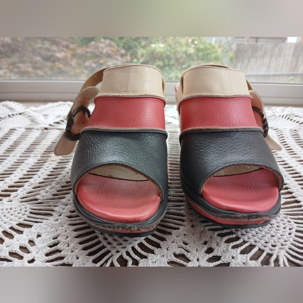 Pink, Grey, Cream Fluevog  Sandals